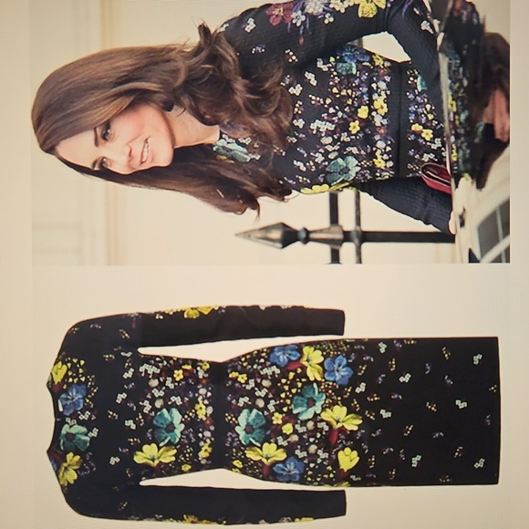 ERDEM Dresses & Skirts - ERDEM: Royal Duchess Black Floral Long Sleeve Dress